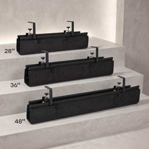 No Drill Under Desk Cable Management Tray, 28 Inch, Black - Image 6