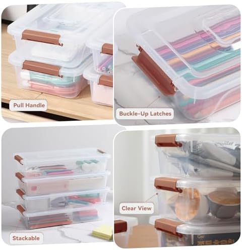 novelinks 4 Quart Clear Plastic Storage Containers with Lids (8 Pack) - Image 3