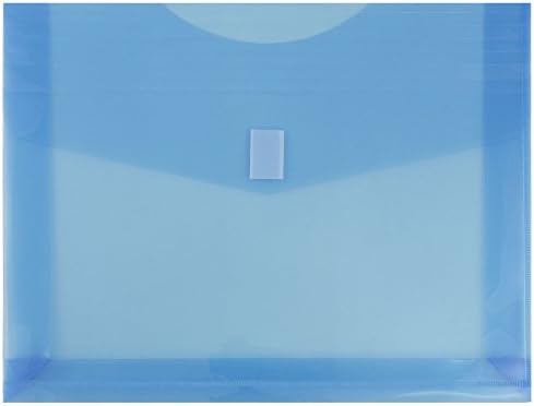 JAM Paper Plastic Envelopes with Hook & Loop Closure - 2" Expansion - Letter Booklet - 9 3/4" x 13" - Blue - 12/Pack by JAMPaper