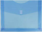 JAM Paper Plastic Envelopes with Hook & Loop Closure - 2" Expansion - Letter Booklet - 9 3/4" x 13" - Blue - 12/Pack by JAMPaper