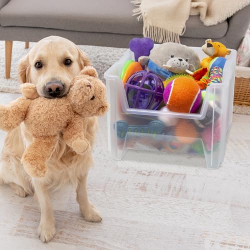 Akro-Mils Stak-N-Store Stackable Storage Bins, 17.5"x16.5"x12.5", Clear 2Pk - Image 5