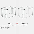 FHSQX Extra Large Clothes Storage Bins Foldable Metal Frame Storage Box Stackable Linen Fabric Box Organizer Set with Carrying Handles and Clear Window (Beige, 23.6x 16.5x 15.7 Inch) - Image 5