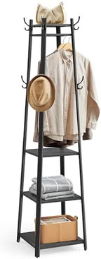VASAGLE Coat Rack Freestanding, Hall Tree with 4 Shelves by VASAGLEbySONGMICSHOME