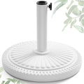 FRUITEAM 23-lbs Round Patio Umbrella Base Pre-Filled Umbrella Stand 15" Sun-Flower-Pattern Heavy Duty Market Umbrella Base Stand for Patio, Outdoor, Swimming Pool, White by FRUITEAM