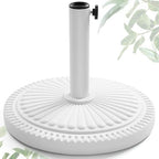 FRUITEAM 23-lbs Round Patio Umbrella Base Pre-Filled Umbrella Stand 15" Sun-Flower-Pattern Heavy Duty Market Umbrella Base Stand for Patio, Outdoor, Swimming Pool, White by FRUITEAM