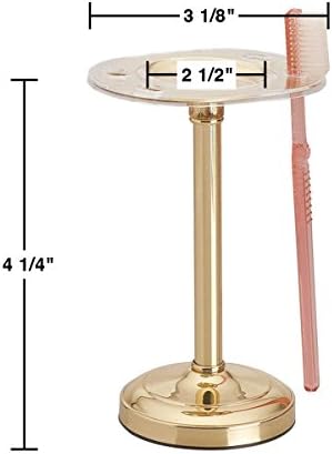 Toothbrush Holder Vintage Free Standing Solid Brass Design 4.5" H - Image 3