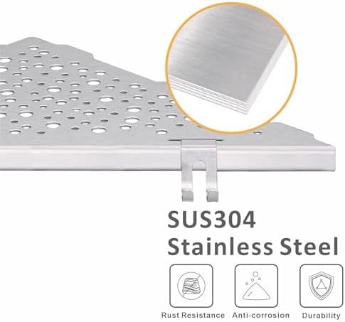 WELLUP Shower Shelf Brushed Nickel 2 Pack,Corner Shower Shelf with 4 Hooks - Image 4