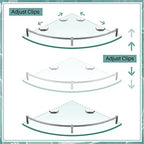 Crowye 4 Pcs Corner Shower Shelf 2-tier Glass Corner Shelf Stainless Steel Wall Mounted Bathroom Organizer for Storing Shower Gel Shampoo Brush, 9.25 Inches (Silver) - Image 5
