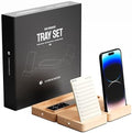 COREMINDED Modular Office Desk Organizer Tray Set - Solid Wood Desk Tray with Felt Lining - Desktop Organizer Wood Desk Accessories - Set B by COREMINDED