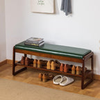 SOBIBO Solid Wood Shoe Rack Bench with Flip-Top Storage, Green, 39.4" - Image 4