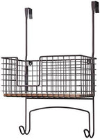 SunnyPoint Ironing Board Hanger & Iron Holder with Large Storage Basket, Over The Door or Wall Mount Iron and Ironing Board Organizer for Laundry Room, Metal with Wood Panel - Image 6