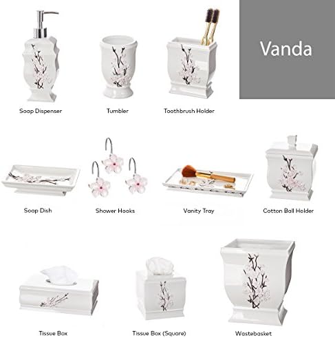 Creative Scents Vanda Bathroom Vanity Tray – Decorative Cherry Blossom White Resin Perfume Tray for Dresser -Small Rectangle Floral Tray for Bathroom Countertop, Perfume, & Dresser Cosmetics Organizer - Image 6