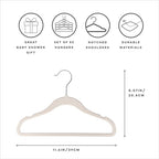 3 Sprouts Velvet Baby Hangers, Non Slip Slim, Cream, 50 Pack - Image 2