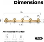 Goo-Ki Champagne Bronze Coat Rack Wall Mount with Orbit Rim Backplate, Modern Heavy Duty Zinc Coat Hooks, Soft Gold Hat and Towel Hanger Rail for Entryway, Bathroom and Mudroom (5 Hooks) - Image 2