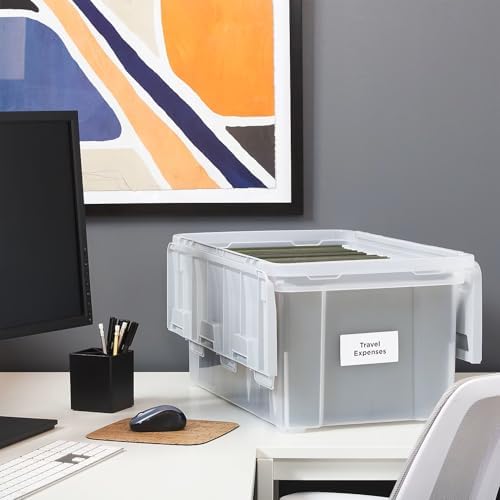 STAPLES Wing Lid File Totes, Letter Size, Clear, 2/Pack - Image 7