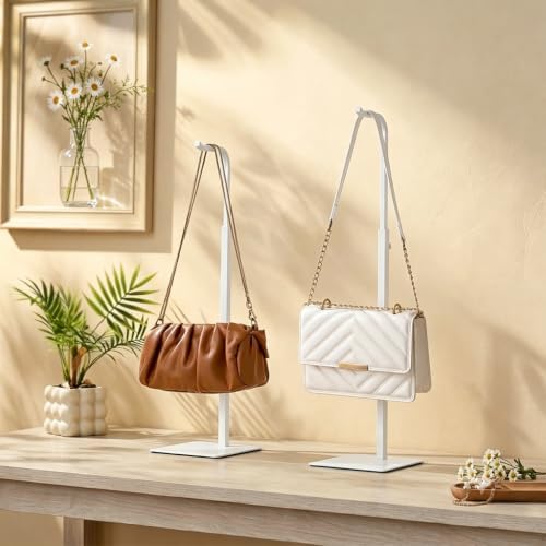 niffgaff 4 Pack Adjustable Purse Holder: Handbag Display Stand, Hanger Rack for Bags, Purses and Wreaths, Tabletop Closet Desk Retail Vendor Display Stand, White - Image 5