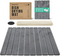 Stone Dish Drying Mat Collapsible Diatomaceous Earth Absorbent Mat Quick Dish Drying Pad Dish Rack Pad Match Any Counterto Multiple Usage for Kitchen,Bathroom (Dark-Gray Marble Pattern, 24"L x 16"W) by SHUSHIYAJU