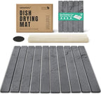 Stone Dish Drying Mat Collapsible Diatomaceous Earth Absorbent Mat Quick Dish Drying Pad Dish Rack Pad Match Any Counterto Multiple Usage for Kitchen,Bathroom (Dark-Gray Marble Pattern, 24"L x 16"W) by SHUSHIYAJU