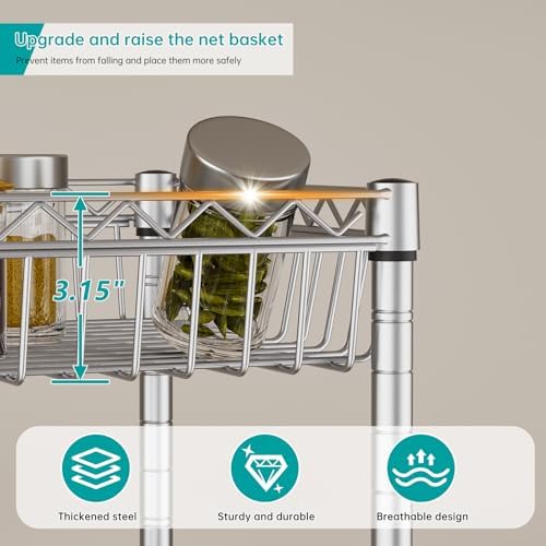 SINGAYE 6 Tier Shelf Wire Shelving Adjustable Storage Shelves Basket Rack - Image 5