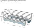Household Essentials Chrome-Plated Steel Pull-Out Organizer with Artisanal Basket Detailing - Image 4