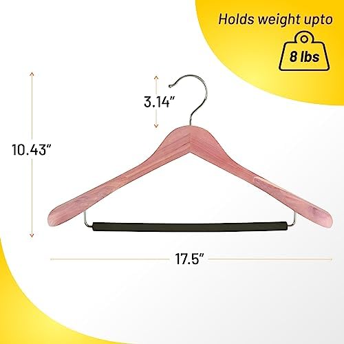 DEILSY™ Cedar Hangers 5 Pack Wide Shoulder Suit Hangers for Men - Image 6