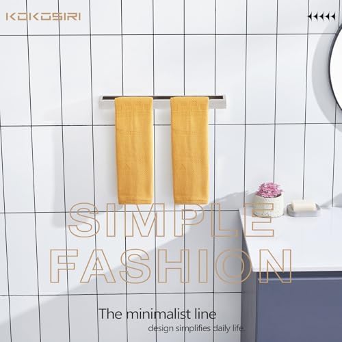 KOKOSIRI Towel Bar Brushed Nickel Bath Towel Hanger Holder 16-Inch Kitchen Rack Stainless Steel for Bathroom Hardware Wall Mount, 1 Pack B4008BR-L16 - Image 3
