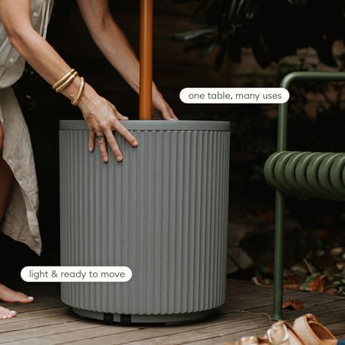 Veradek Umbrella Side Table - Outdoor Patio Table with Umbrella Hole - Image 5
