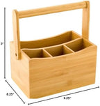 Restaurantware-8.25 x 5 x 9.25 Inch Silverware Caddy With Napkin Holder, 1 Durable Outdoor Utensil Holder - Built-In Handle, 4 Slots, Bamboo Picnic Silverware Holder, For Knives, Forks, And Spoons, - Image 4