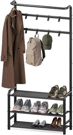 Simple Houseware Coat Rack with Shelf, Standing Hall Tree with Hooks, Black by SimpleHouseware