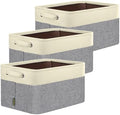 BALEINE 3 Pack Fabric Closet Storage Bins for Shelves, Linen Closet Organizers and Storage, Decorative Baskets for Organizing, Shelf, Clothes, Home, Office (Grey, 14''x10''x8.5'') by BALEINE