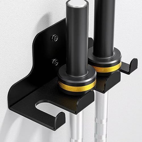JNIHEEP Olympic Barbell Hanger,Garage Gym Bar Wall Rack,Vertical Barbell Mount Rack,Black Powder Coated,Space Saving Commercial or Home Gym Accessory,Holds Under 33mm Bar Size by JNIHEEPHOUSEWARE