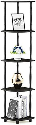 Furinno Turn-N-Tube 5 Tier Corner Display Rack Multipurpose Shelving Unit with Classic Tubes, Espresso/Black (18035EX/BK) by Furinno-FitsYourSpaceFitsYourBudget