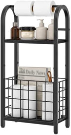 CHOEZON Freestanding Toilet Paper Holder with Storage Shelf and Basket by Choezon