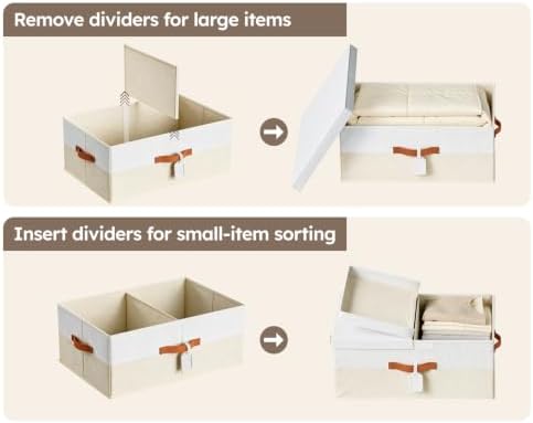Homsorout Extra Large Storage Bins - Blanket Fabric Storage Boxes with Lids - Image 5