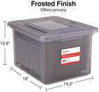 STAPLES Plastic File Box with Snap Lid, Letter/Legal, Frost Gray, 2-Pk - Image 5