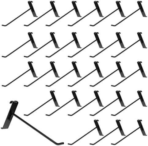 8 Inch Gridwall Hooks, Grid Panel Hanging Hooks for Retail, Home, and Workspace Organization, Displays, and Storage Solutions(40Pack,Black) by PYBTOOL