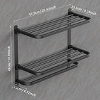 CAXIMSY 22.8Inch Towel Rack for Bathroom and Lavatory Towel Hanger with Wall Mount Towel Bars 304 Stainless Steel No Drill (Collapsible Black Towel Rack) - Image 3