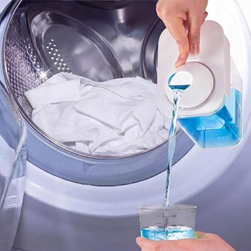 Tatuo 3 Pack Laundry Detergent Dispenser 61 oz Clear Liquid Container with 6 Removable Labels, Fabric Softener Pet Plastic Detergent Dispenser for Laundry Room Organization and Storage - Image 5