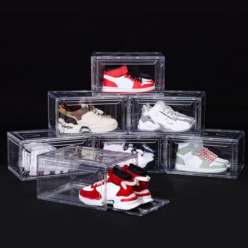 12 Pack Acrylic Shoe Boxes,Clear Plastic Stackable Sneaker Box,Shoe Containers,Shoe Display Case,Sneaker Storage,Fits Up to Size 15 - Image 6