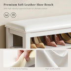 Taitiy Shoe Bench with 3 Tier Adjustable Shelves Rubberwood Entryway 47.2'' - Image 5
