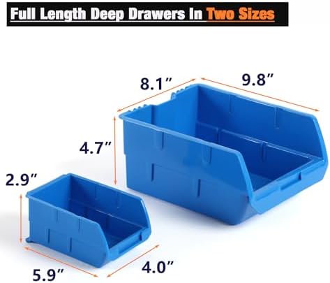Wallmaster 10-Bin Wall Mounted Plastic Storage Bins Hanging Organizer Bins - Image 3