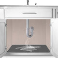 The Original Under Sink Mat - Adjustable Silicone mat, Waterproof Under The Sink Bathroom Vanity Mat - 28" x 19" or smaller by FamousDino