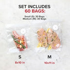 Chef Preserve Reusable Vacuum Sealer Bags for Food – 60 BPA-Free Food Storage Bags, Freezer, Microwave – Odor-Resistant, Leak-Proof – Compatible with Chef Preserve Vacuum Sealers - Image 2