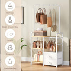 HOOBRO 3-Tier Tall Purse Organizer with Hooks & Drawers - Image 5