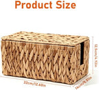 Cable Management Box, Small Cord Organizer Box for Power Strip | Handwoven Water Hyacinth Storage Basket with Metal Frame, Decorative Cable Organizer for Desk, Office, Living Room & Bedroom - Image 7