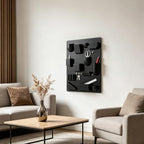Creative Wall Storage Rack ABS Multi-Grid Storage (Black) - Image 2