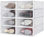 8-Piece Boot and Shoe Storage Box, Stackable Clear Plastic Shoe Box, Space-Saving Shoe Organizer for Boots, Sneakers, and High Heels, Clear by PARANTA