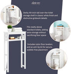 Alaterre Derby Over the Toilet Storage Shelf, White, 27”W x 8”D x 44”H - Image 4