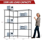 IZEUK Linked Storage Racks, DIY Adjustable Heavy Duty Metal Shelving Unit for Corner, Ideal for Kitchen, Garage, Warehouse, and Garden (Black, 15.7" D x 33.5" W x 70.5" H, 1433 lbs Capacity) - Image 3