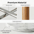 Marble Base Freestanding Wooden Stainles Steel Pool Towel Holer Rack - Image 6